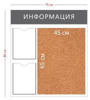Стенд «Информация» (2 кармана А4 + пробковое полотно 65х45см)