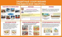 Стенд Защитные сооружения гражданской обороны размер 1000 х 600 пластик 3 мм