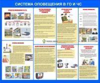 Стенд "Система оповещения в ГО и ЧС" (размер: 1200x1000 мм)