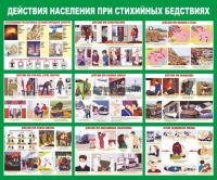 Стенд "Действия населения при стихийных бедствиях" (размер: 1200x1000 мм)