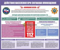 Стенд "Действия населения при сигналах оповещения" (размер: 1200x1000 мм)