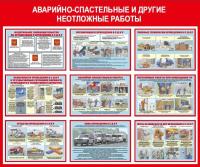 Стенд Аварийно спасательные и другие неотложные работы размер 1200 х 1000 пластик 3 мм