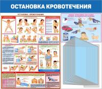 Стенд Оказания первой помощи 80х70 см Остановка кровотечения