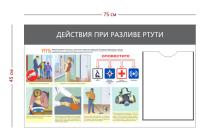 Стенд «Действия при разливе ртути» (1 карман А4 + 1 плакат)
