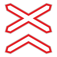 Знак Берегись поезда (многопутная железная дорога)