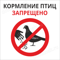 Табличка «Кормление птиц запрещено»