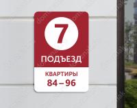 Табличка «Нумерация подъездов и квартир»