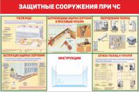 Стенд чрезвычайные ситуации 120х80 см Защитные сооружения при ЧС