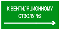Эвакуационный знак К вентиляционному стволу №__