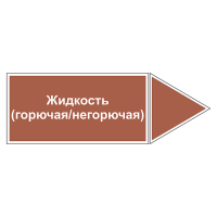 Маркировочная наклейка для трубопровода Жидкость (горючая/негорючая) (вправо)