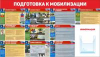 Стенд по гражданской обороне 140х80 см Подготовка к мобилизации