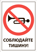 Наклейка Соблюдайте тишину