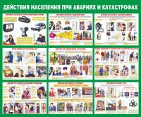 Стенд "Действия населения при авариях и катастрофах" (размер: 1200x1000 мм)