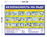 Стенд Безопасность на льду 75х100см для детей (1 плакат)