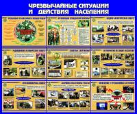 Стенд "Чрезвычайные ситуации и действия населения" (размер: 1200x1000 мм)
